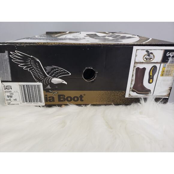 NEW SIZE 9 WIDE Georgia Giant Steel‎ Toe Wellington Work Boots G4374 - Picture 7 of 10